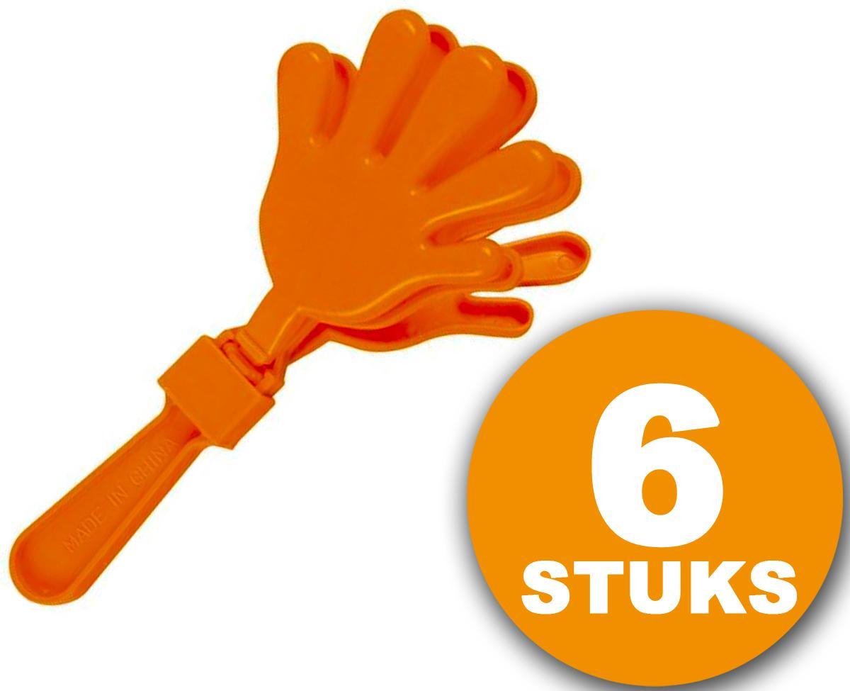 Oranje Feestartikel | 6 stuks Oranje Handjesklapper | Nederlands Elftal EK Voetbal